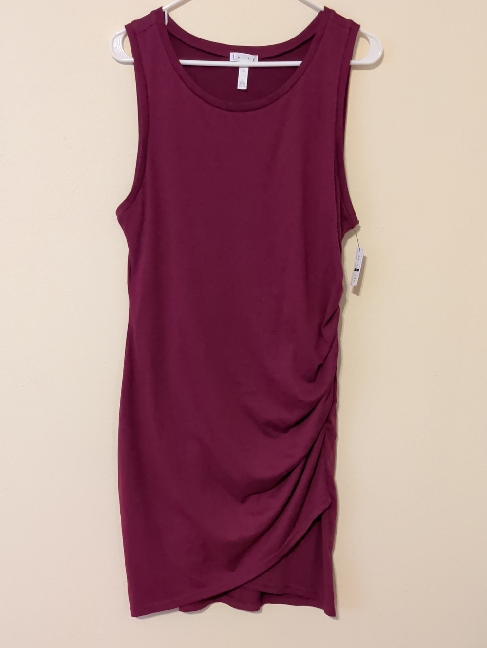 Leith Sleeveless Ruched Side Midi Dress - Purple